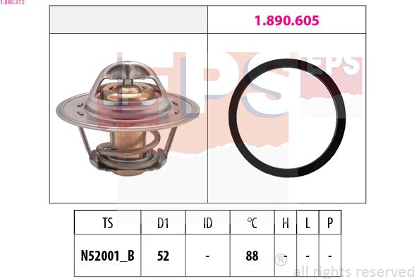 EPS 1.880.312 - Termostato, Refrigerante www.autoricambi360.it