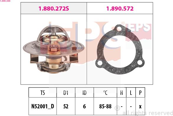EPS 1.880.388 - Termostato, Refrigerante www.autoricambi360.it