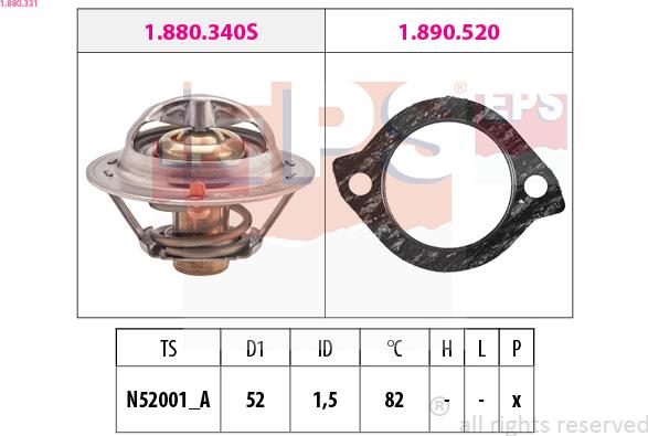 EPS 1.880.331 - Termostato, Refrigerante www.autoricambi360.it