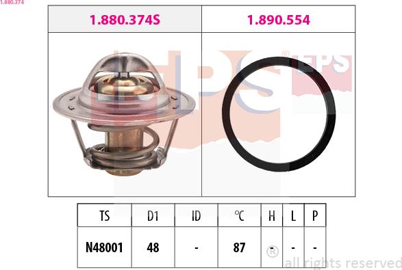 EPS 1.880.374 - Termostato, Refrigerante www.autoricambi360.it