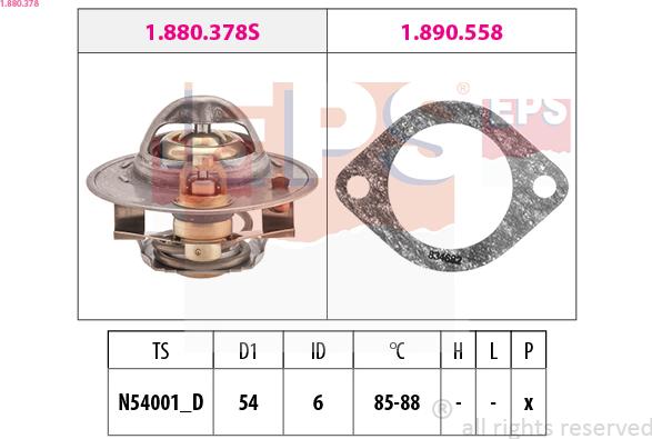 EPS 1.880.378 - Termostato, Refrigerante www.autoricambi360.it