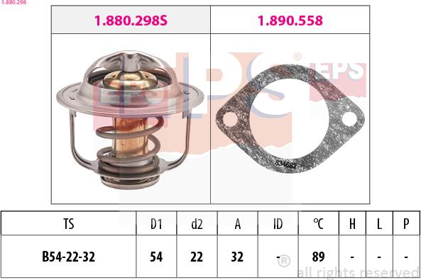 EPS 1.880.298 - Termostato, Refrigerante www.autoricambi360.it