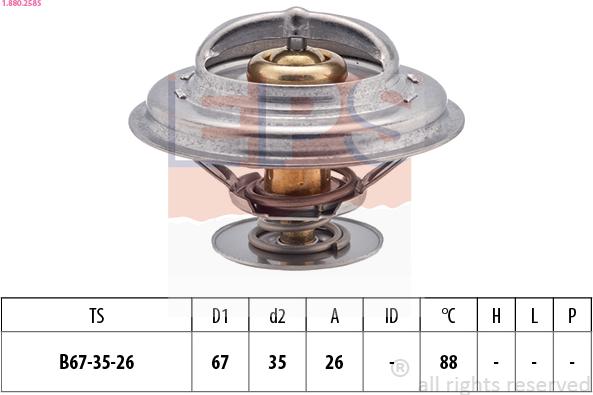 EPS 1.880.258S - Termostato, Refrigerante www.autoricambi360.it