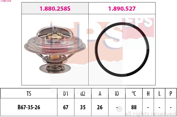 EPS 1.880.258 - Termostato, Refrigerante www.autoricambi360.it