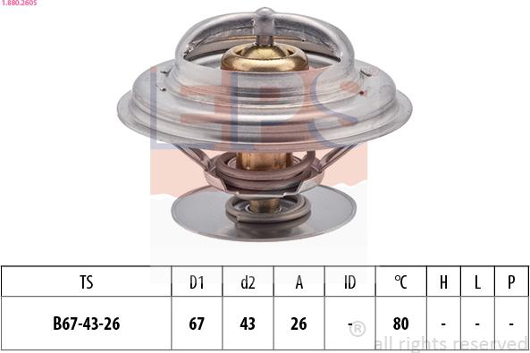 EPS 1.880.260S - Termostato, Refrigerante www.autoricambi360.it