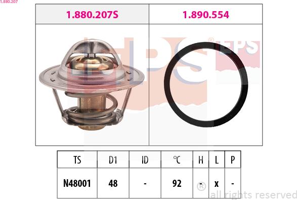 EPS 1.880.207 - Termostato, Refrigerante www.autoricambi360.it