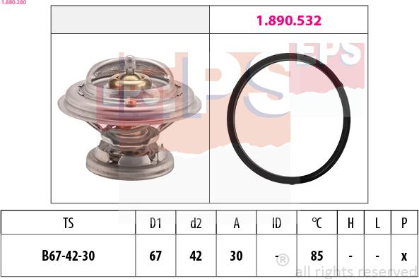 EPS 1.880.280 - Termostato, Refrigerante www.autoricambi360.it