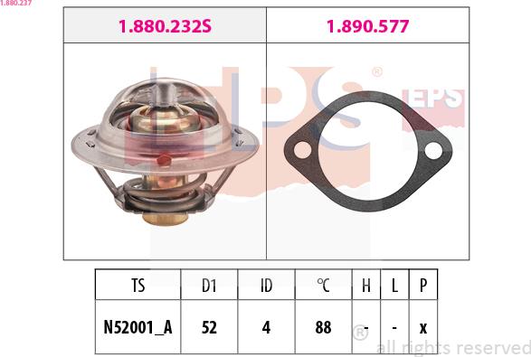 EPS 1.880.237 - Termostato, Refrigerante www.autoricambi360.it