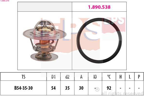EPS 1.880.279 - Termostato, Refrigerante www.autoricambi360.it