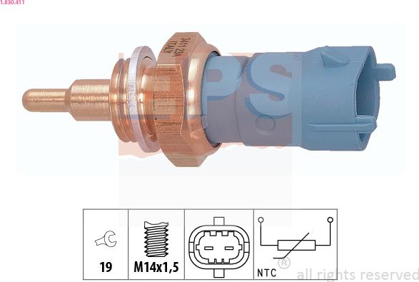 EPS 1.830.411 - Sensore, Temperatura refrigerante www.autoricambi360.it