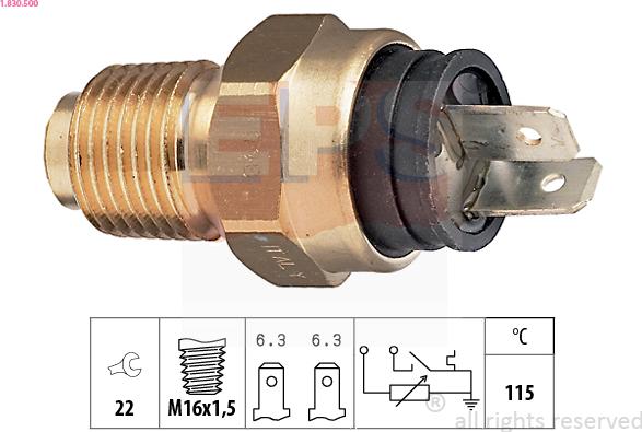 EPS 1.830.500 - Sensore, Temperatura refrigerante www.autoricambi360.it
