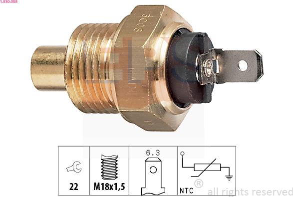 EPS 1.830.008 - Sensore, Temperatura refrigerante www.autoricambi360.it