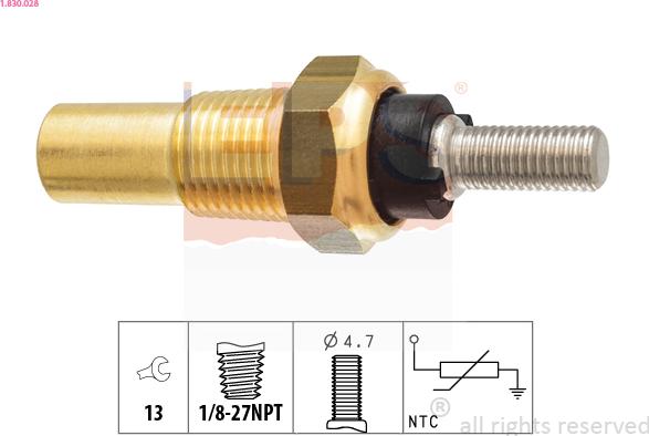 EPS 1.830.028 - Sensore, Temperatura refrigerante www.autoricambi360.it
