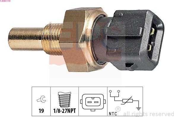 EPS 1.830.119 - Sensore, Temperatura refrigerante www.autoricambi360.it