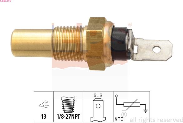 EPS 1.830.115 - Sensore, Temperatura refrigerante www.autoricambi360.it