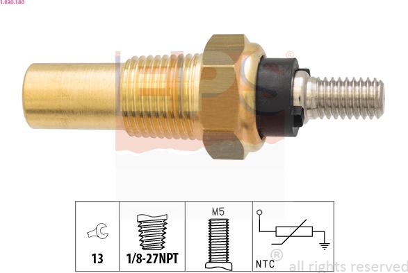 EPS 1.830.180 - Sensore, Temperatura refrigerante www.autoricambi360.it