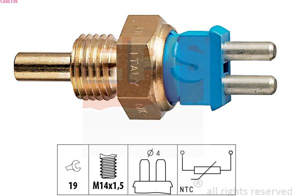 EPS 1.830.139 - Sensore, Temperatura refrigerante www.autoricambi360.it