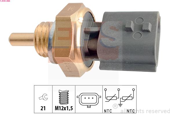 EPS 1.830.365 - Sensore, Temperatura refrigerante www.autoricambi360.it