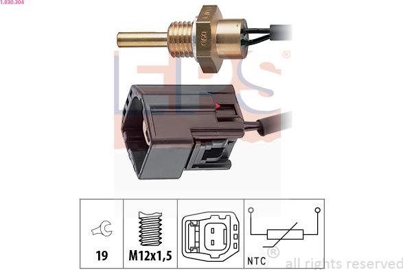 EPS 1.830.304 - Sensore, Temperatura refrigerante www.autoricambi360.it