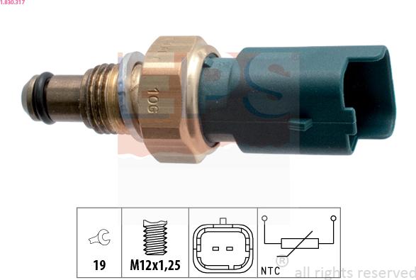 EPS 1.830.317 - Sensore, Temperatura refrigerante www.autoricambi360.it