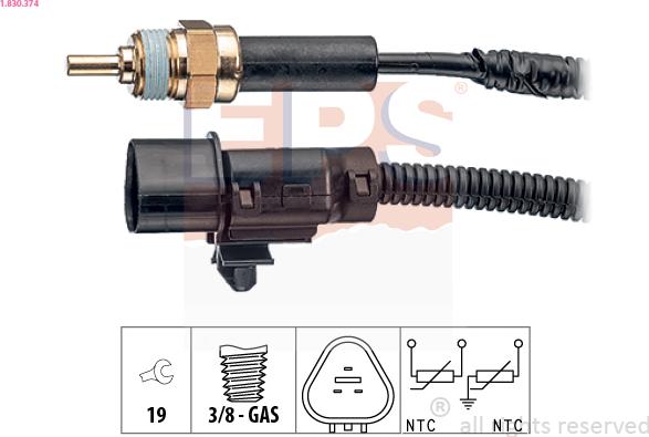 EPS 1.830.374 - Sensore, Temperatura refrigerante www.autoricambi360.it
