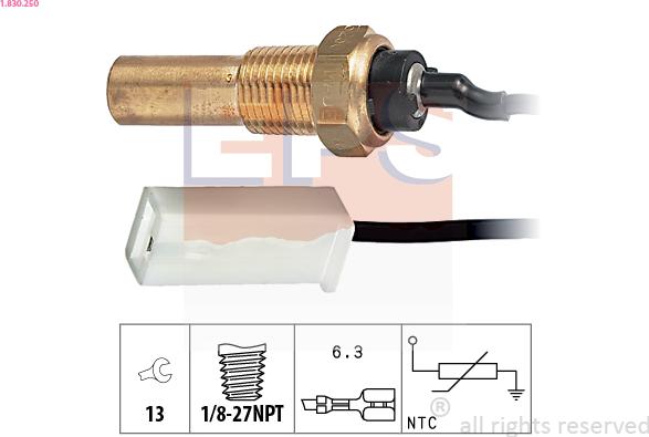 EPS 1.830.250 - Sensore, Temperatura olio www.autoricambi360.it