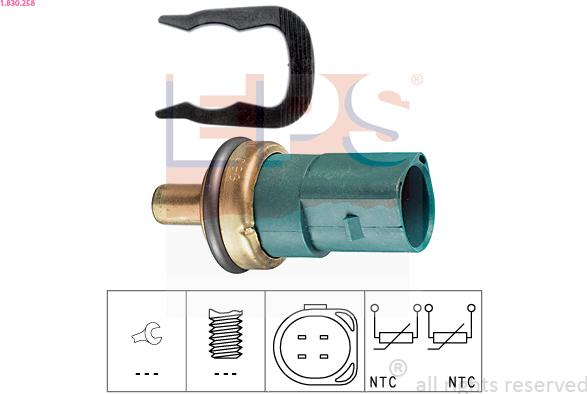 EPS 1.830.258 - Sensore, Temperatura refrigerante www.autoricambi360.it
