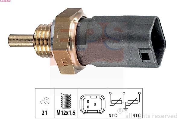 EPS 1.830.252 - Sensore, Temperatura refrigerante www.autoricambi360.it