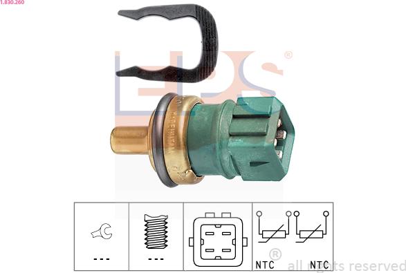 EPS 1.830.260 - Sensore, Temperatura refrigerante www.autoricambi360.it