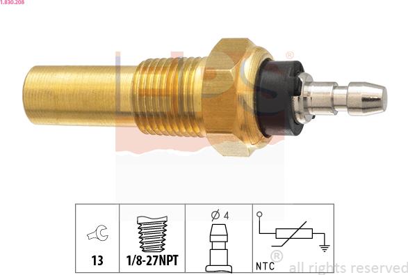EPS 1.830.208 - Sensore, Temperatura refrigerante www.autoricambi360.it