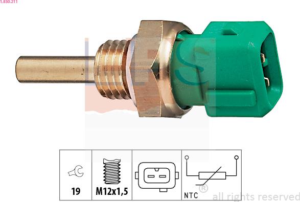 EPS 1.830.211 - Sensore, Temperatura refrigerante www.autoricambi360.it