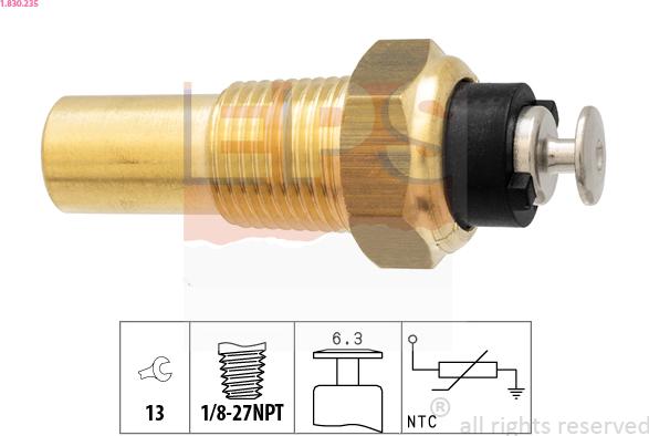 EPS 1.830.235 - Sensore, Temperatura refrigerante www.autoricambi360.it