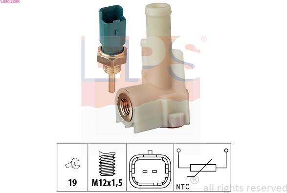EPS 1.830.233K - Sensore, Temperatura refrigerante www.autoricambi360.it