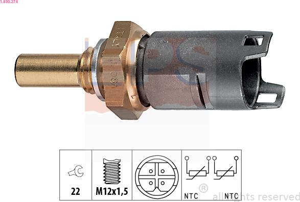 EPS 1.830.274 - Sensore, Temperatura refrigerante www.autoricambi360.it