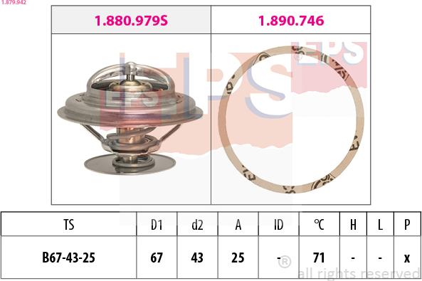EPS 1.879.942 - Termostato, Refrigerante www.autoricambi360.it
