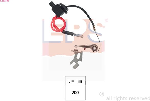 EPS 1.215.106 - Kit contatti, Distributore di accensione www.autoricambi360.it