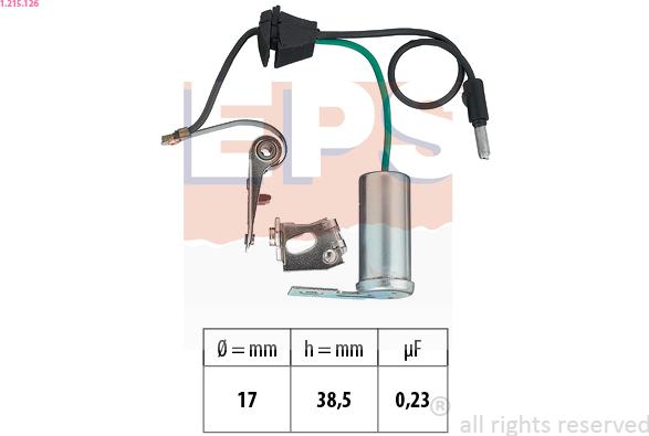 EPS 1.215.126 - Kit contatti, Distributore di accensione www.autoricambi360.it