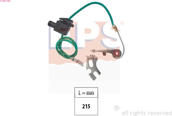 EPS 1.215.122 - Kit contatti, Distributore di accensione www.autoricambi360.it