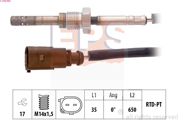 EPS 1.220.065 - Sensore, Temperatura gas scarico www.autoricambi360.it