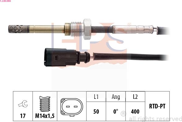 EPS 1.220.066 - Sensore, Temperatura gas scarico www.autoricambi360.it