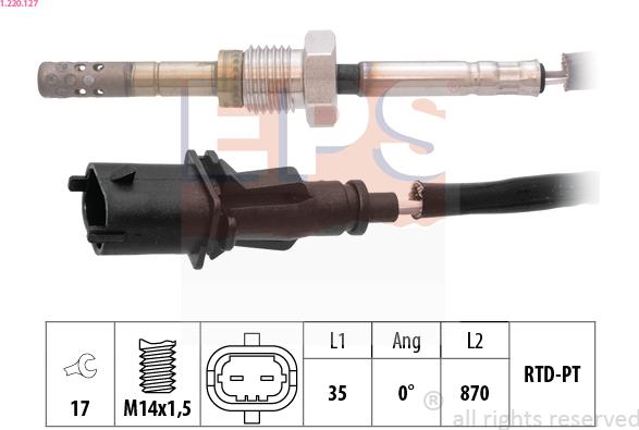 EPS 1.220.127 - Sensore, Temperatura gas scarico www.autoricambi360.it