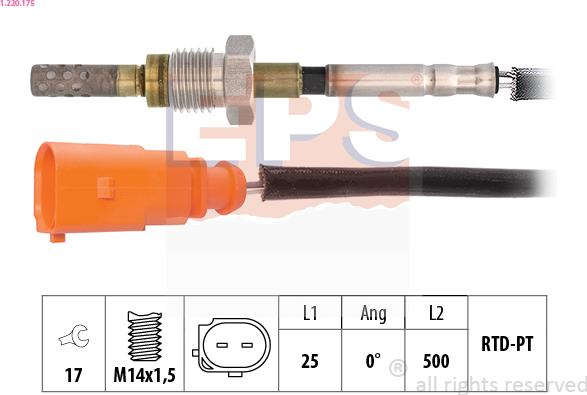 EPS 1.220.175 - Sensore, Temperatura gas scarico www.autoricambi360.it