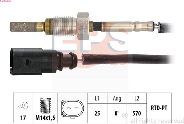 EPS 1.220.241 - Sensore, Temperatura gas scarico www.autoricambi360.it