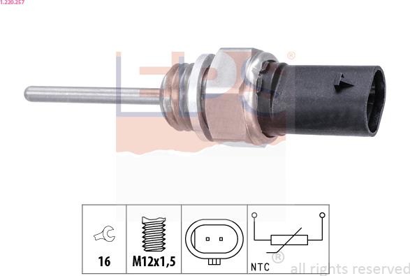 EPS 1.220.257 - Sensore, Temperatura gas scarico www.autoricambi360.it