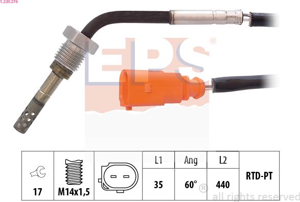 EPS 1.220.276 - Sensore, Temperatura gas scarico www.autoricambi360.it