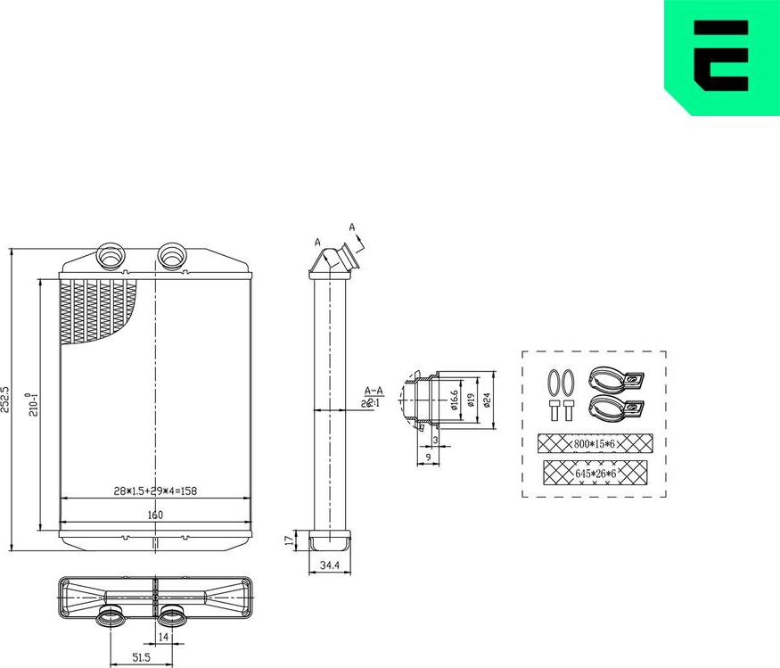 ERA 669209 - Scambiatore calore, Riscaldamento abitacolo www.autoricambi360.it