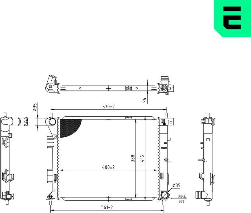 ERA 673592 - Radiatore, Raffreddamento motore www.autoricambi360.it