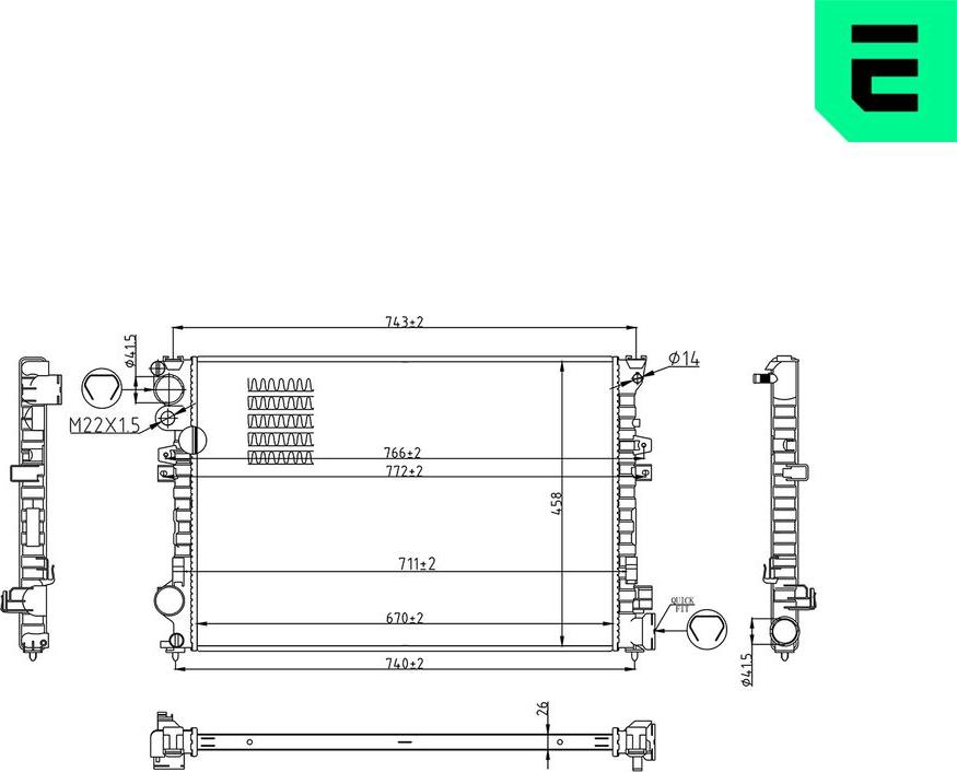 ERA 673671 - Radiatore, Raffreddamento motore www.autoricambi360.it