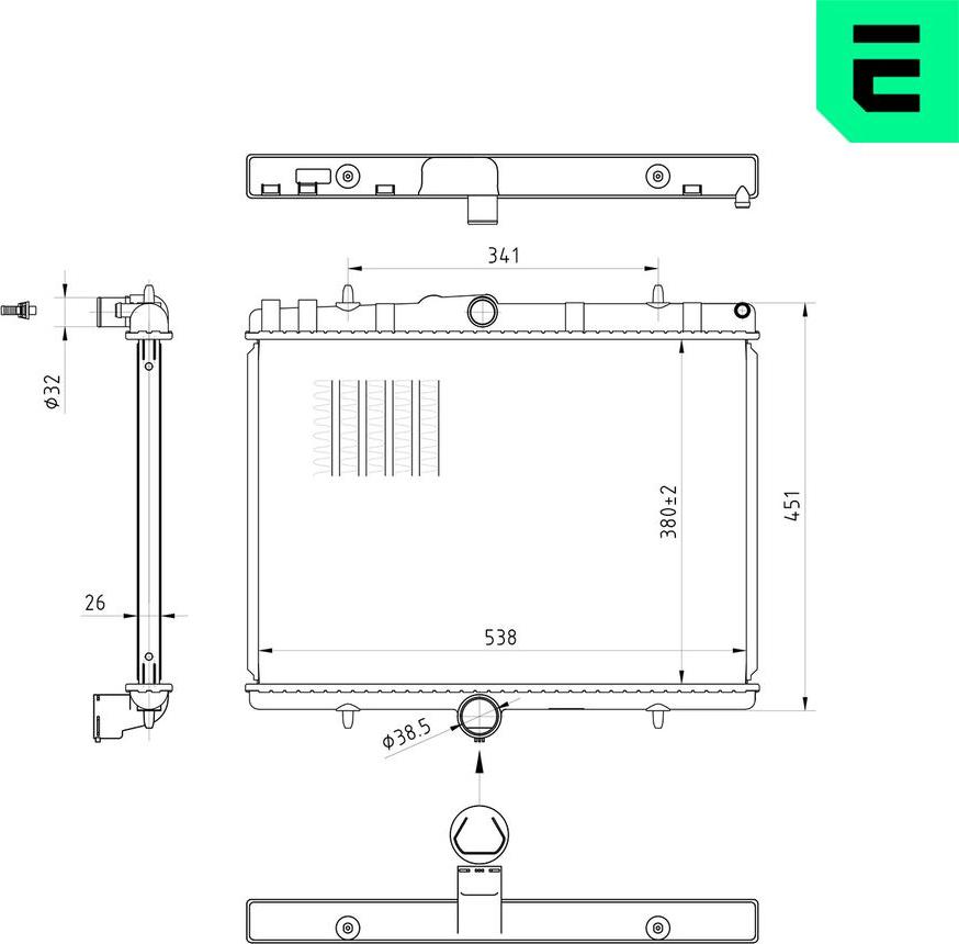 ERA 673098 - Radiatore, Raffreddamento motore www.autoricambi360.it