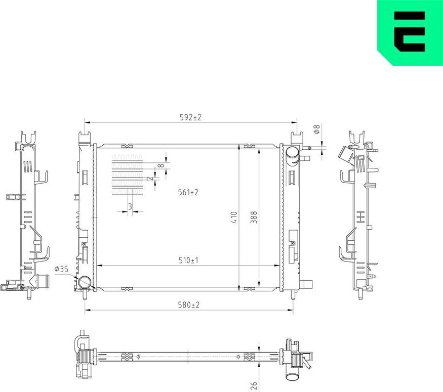ERA 673044 - Radiatore, Raffreddamento motore www.autoricambi360.it